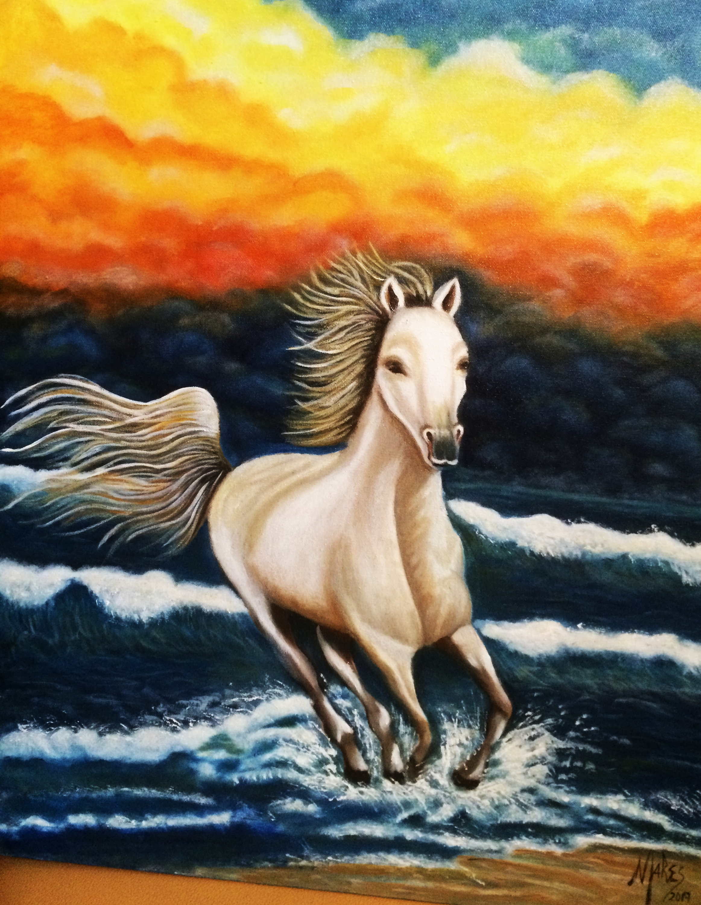 caballo mar. Tecnica Oleo 60x50