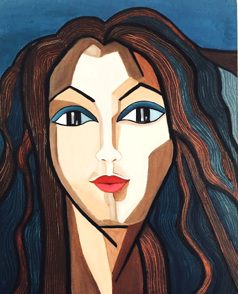 Cuadro Rostro Mujer cubismo. Técnica al Oleo 50x40